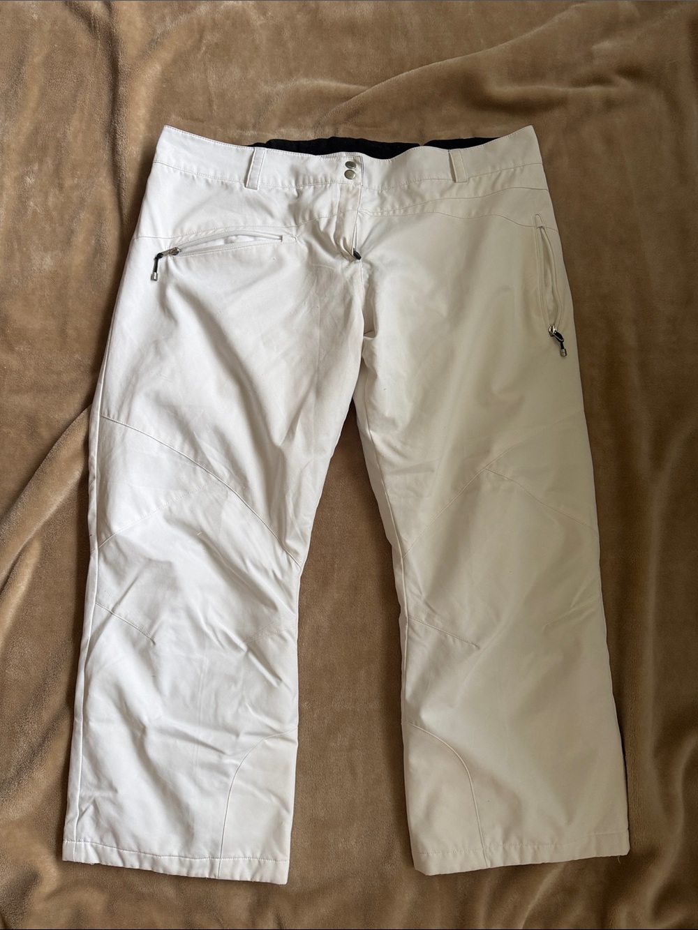 Obermeyer White Men's Cargo Ski Pants with Zip Pockets